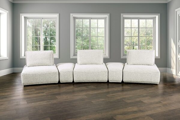 Stavanger Curved 3-Seater Sofa  Light Gray Bouclé  FM63001LG-G by Furniture of America 7