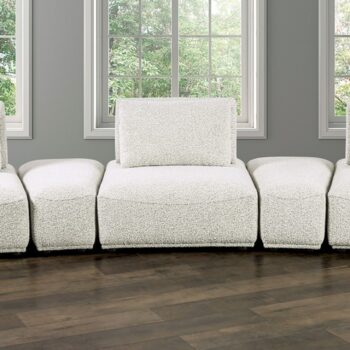 Stavanger Curved 3-Seater Sofa  Light Gray Bouclé  FM63001LG-G by Furniture of America
