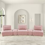 Stavanger Curved 3-Seater Sofa in Pink Bouclé FM63001PK-G Furniture of America 11
