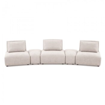 Stavanger Curved 3-Seater Sofa in Light Brown Bouclé FM63001LB-G by Furniture of America