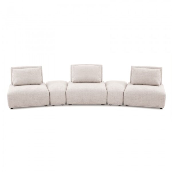 Stavanger Curved 3-Seater Sofa in Light Brown Bouclé FM63001LB-G by Furniture of America 7