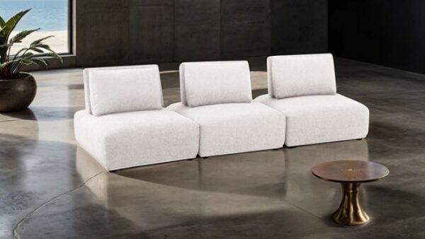 Stavanger Curved 3-Seater Sofa in White Bouclé  FM63001WH-G by Furniture of America 10