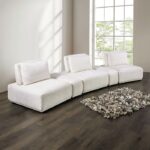Stavanger Curved 3-Seater Sofa in White Bouclé  FM63001WH-G by Furniture of America 13