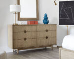 Finn Mid-Century Modern Raffia Mirror By Art Furniture Luxury Bedroom Dressers & Mirrors Mobilia Cleopatra 13 Finn Mid-Century Modern Raffia Mirror By Art Furniture 13