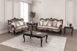 Albacete Traditional Dark Cherry & Brown Velvet Sofa  FM65006BR-SF  by Furniture of America 16