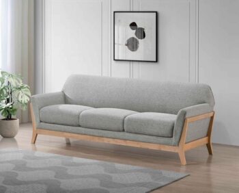 Vaughn Retro Wood Frame Grey Sofa by Coaster Furniture