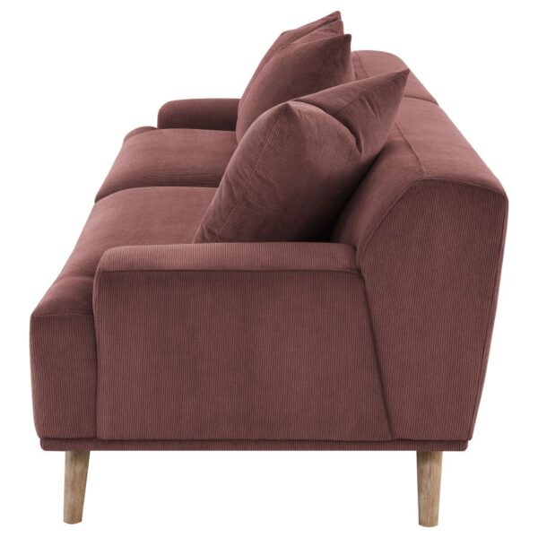 Elizabeth Wine Red Corduroy Sectional Sofa by Coaster Furniture 11