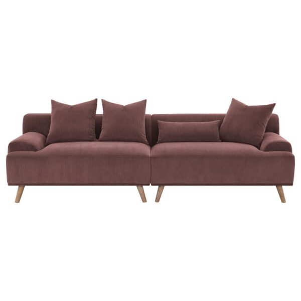Elizabeth Wine Red Corduroy Sectional Sofa by Coaster Furniture 12