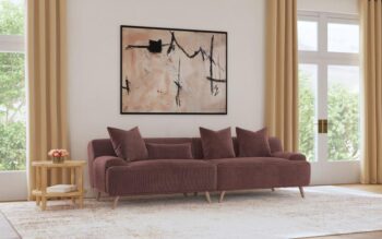 Elizabeth Wine Red Corduroy Sectional Sofa by Coaster Furniture