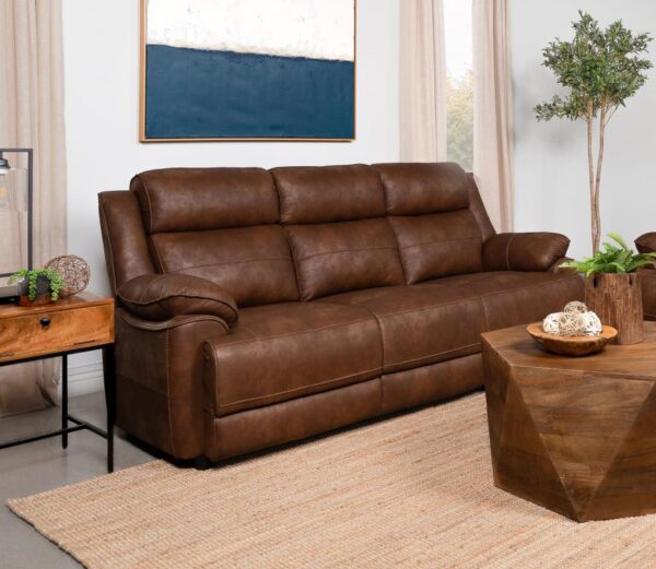 Ellington Upholstered Padded Arm Sofa Dark Brown by Coaster Furniture 9