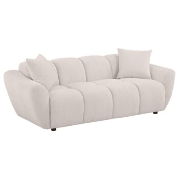 Destino Chenille Upholstered Splayed Arm Sofa Greige By Coaster Furniture