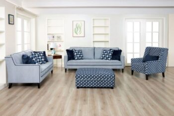Colindale Ottoman in Gray/Blue FM61111BL-OT-PT by Furniture of America