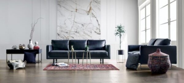 Mezzanotte Loveseat in Midnight Blue Italian Leather  FM90000-LV-PK by Furniture of America 9