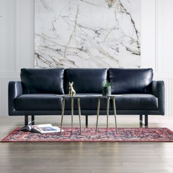 Mezzanotte Midnight Blue Italian Leather Sofa | FM90000-SF-PK by Furniture of America