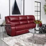 Camila Upholstered Motion Reclining Sofa Red By Coaster Furniture 15