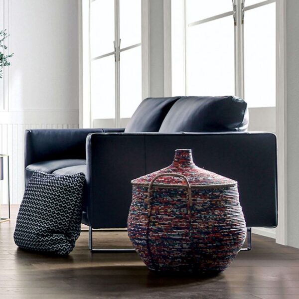 Mezzanotte Loveseat in Midnight Blue Italian Leather  FM90000-LV-PK by Furniture of America 8