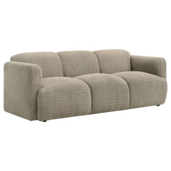Dorset Sculptural Brown Three-Seat Sofa by Coaster Furniture