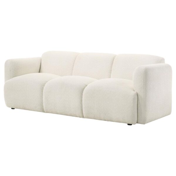 Dorset Fabric Upholstered Round Track Arm Sofa White 8