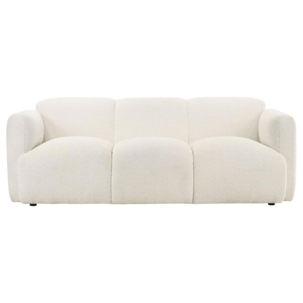 Dorset Fabric Upholstered Round Track Arm Sofa White 11