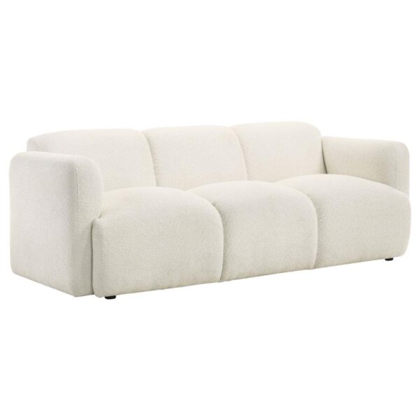 Dorset Fabric Upholstered Round Track Arm Sofa White 12