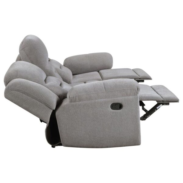 Gilson Chenille Upholstered Reclining Sofa Grey by Coaster Furniture 11
