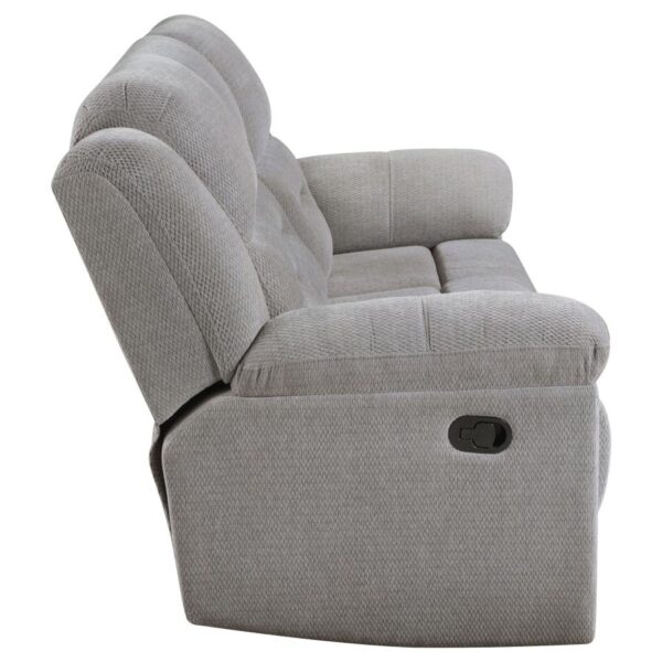 Gilson Chenille Upholstered Reclining Sofa Grey by Coaster Furniture 12