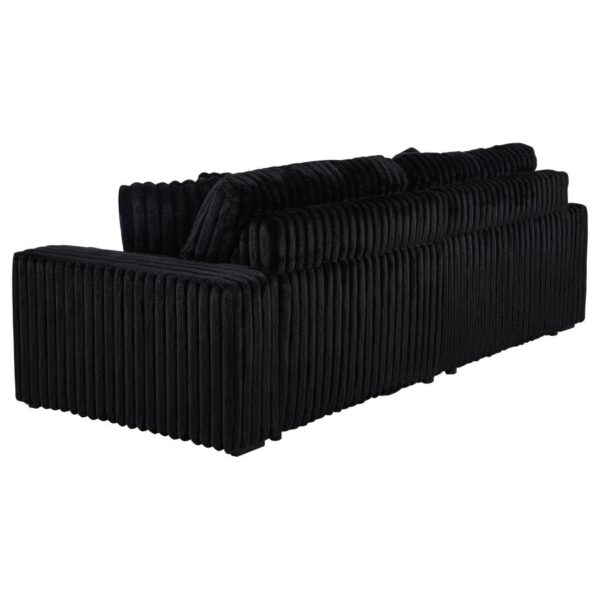 Jacana Corduroy Upholstered Dual Power Chaise Sofa Black by Coaster Furniture 13