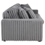 Jacana Corduroy Upholstered Dual Power Chaise Sofa Grey 14