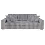 Jacana Corduroy Upholstered Dual Power Chaise Sofa Grey 15