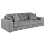 Jacana Corduroy Upholstered Dual Power Chaise Sofa Grey 13