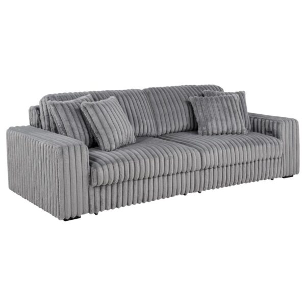 Jacana Corduroy Upholstered Dual Power Chaise Sofa Grey 8