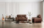 Marsicano Cognac Real Italian Leather Sofa | FM90005-SF by Furniture of America 12