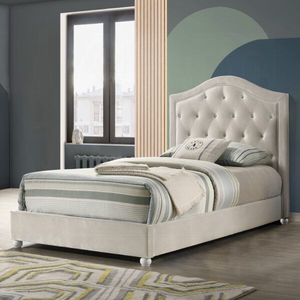 Reggie Beige Fabric Bed By ACME 6
