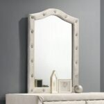 Reggie Mirror in Beige Fabric Finish BD04504 By ACME Luxury Bedroom Dressers & Mirrors Mobilia Cleopatra 11 Reggie Mirror in Beige Fabric Finish BD04504 By ACME 11