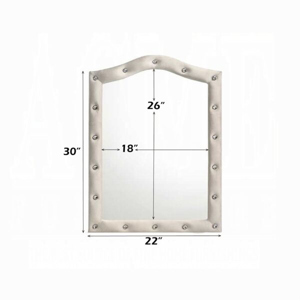Reggie Mirror in Beige Fabric Finish BD04504 By ACME 8