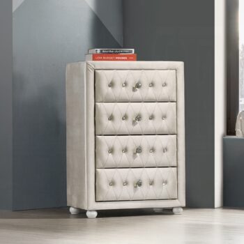 Reggie Chest in Beige Fabric Finish BD04506 By ACME