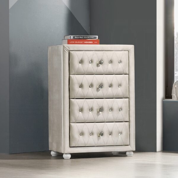Reggie Chest in Beige Fabric Finish BD04506 By ACME 6