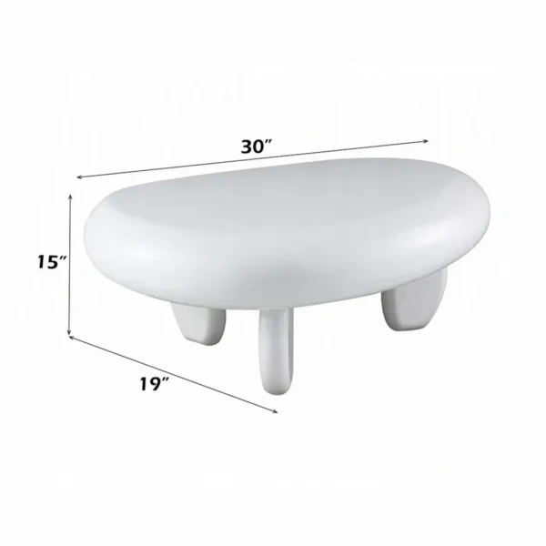 Wylie White High Gloss End Table By ACME - Image 4