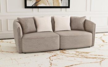 Townsend Chenille Upholstered Rolled Arm Sofa Latte by Coaster Furniture