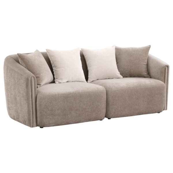 Townsend Chenille Upholstered Rolled Arm Sofa Latte by Coaster Furniture 14