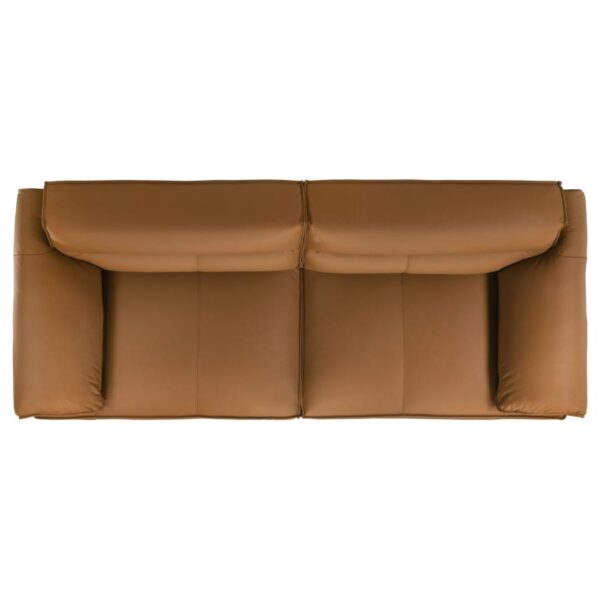 Buxton Top Grain Leather Upholstered Sofa Orange by Coaster Furniture 9