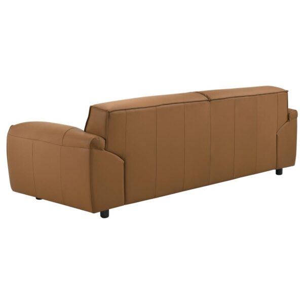Buxton Top Grain Leather Upholstered Sofa Orange by Coaster Furniture 10
