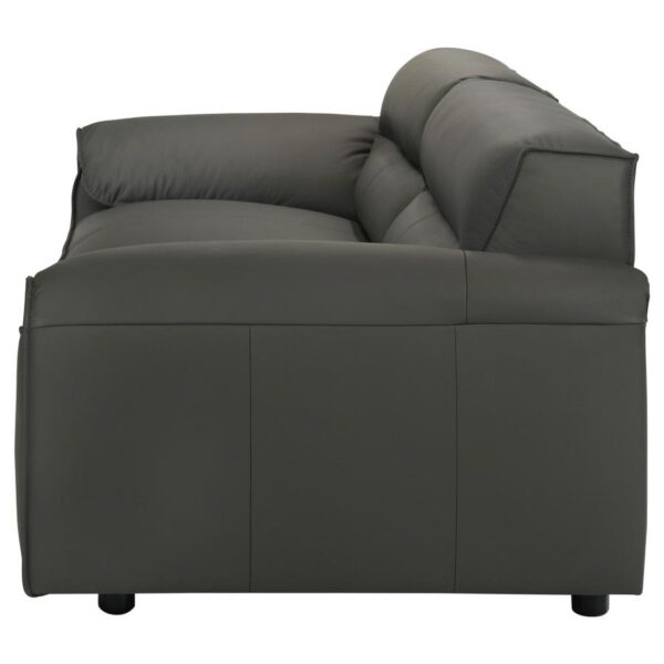 Buxton Top Grain Leather Upholstered Sofa Graphite by Coaster Furniture 14