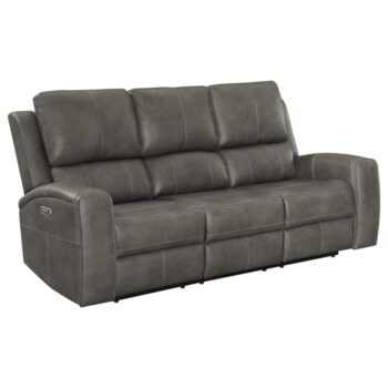 Brickston Triple Power Reclining Sofa Charcoal by Coaster Furniture