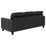 Scotland Black Leatherette Modern Sofa by Coaster Furniture Luxury Living Room Furniture Mobilia Cleopatra 12 Scotland Black Leatherette Modern Sofa by Coaster Furniture 12