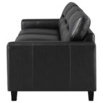 Scotland Black Leatherette Modern Sofa by Coaster Furniture Luxury Living Room Furniture Mobilia Cleopatra 13 Scotland Black Leatherette Modern Sofa by Coaster Furniture 13