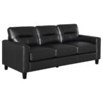 Scotland Black Leatherette Modern Sofa by Coaster Furniture Luxury Living Room Furniture Mobilia Cleopatra 11 Scotland Black Leatherette Modern Sofa by Coaster Furniture 11