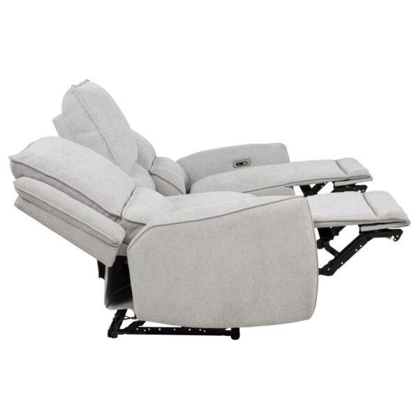 Sylmar Dove Grey Power Reclining Sofa by Coaster Furniture 13