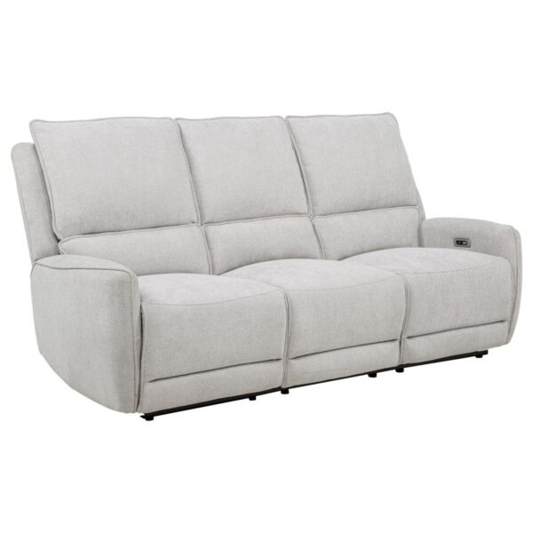Sylmar Dove Grey Power Reclining Sofa by Coaster Furniture 10