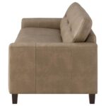 Scotland Faux Leather Upholstered Track Arm Loveseat Brown by Coaster Furniture Luxury Sofas Mobilia Cleopatra 13 Scotland Faux Leather Upholstered Track Arm Loveseat Brown by Coaster Furniture 13